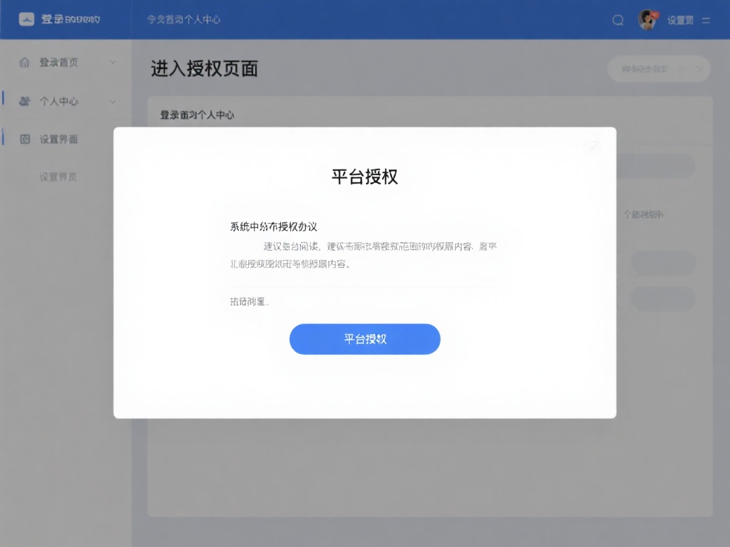 进入授权页面
登录后，在个人中心或设置页面中找到